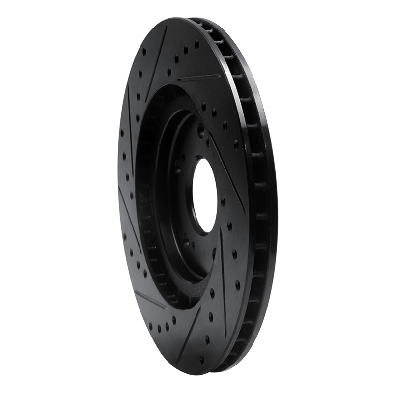 Acura NSX Brake Rotor (1) - Rear Right - R1 Concepts - Drilled & Slotted - Black - `97-`05